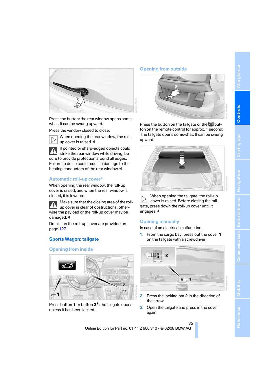 BMW AG 528XI User Manual | Page 37 / 292