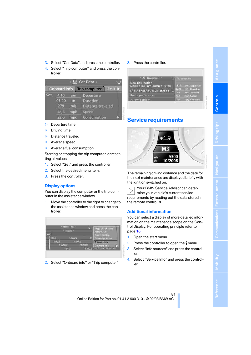 Service requirements | BMW AG 528XI User Manual | Page 83 / 292