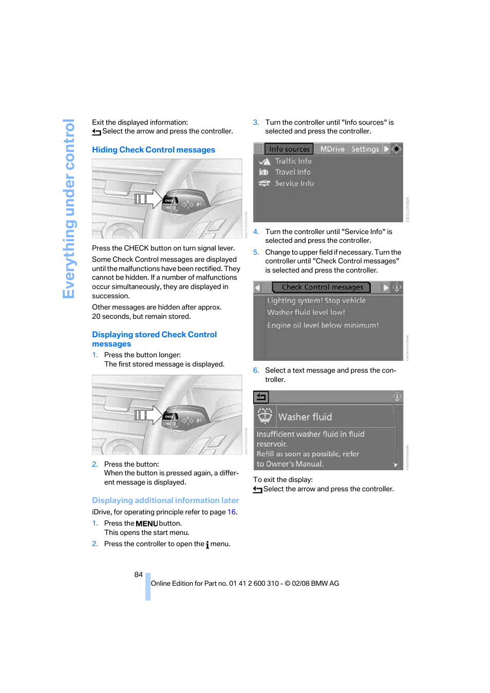 Eve ryth ing un de r co nt rol | BMW AG 528XI User Manual | Page 86 / 292