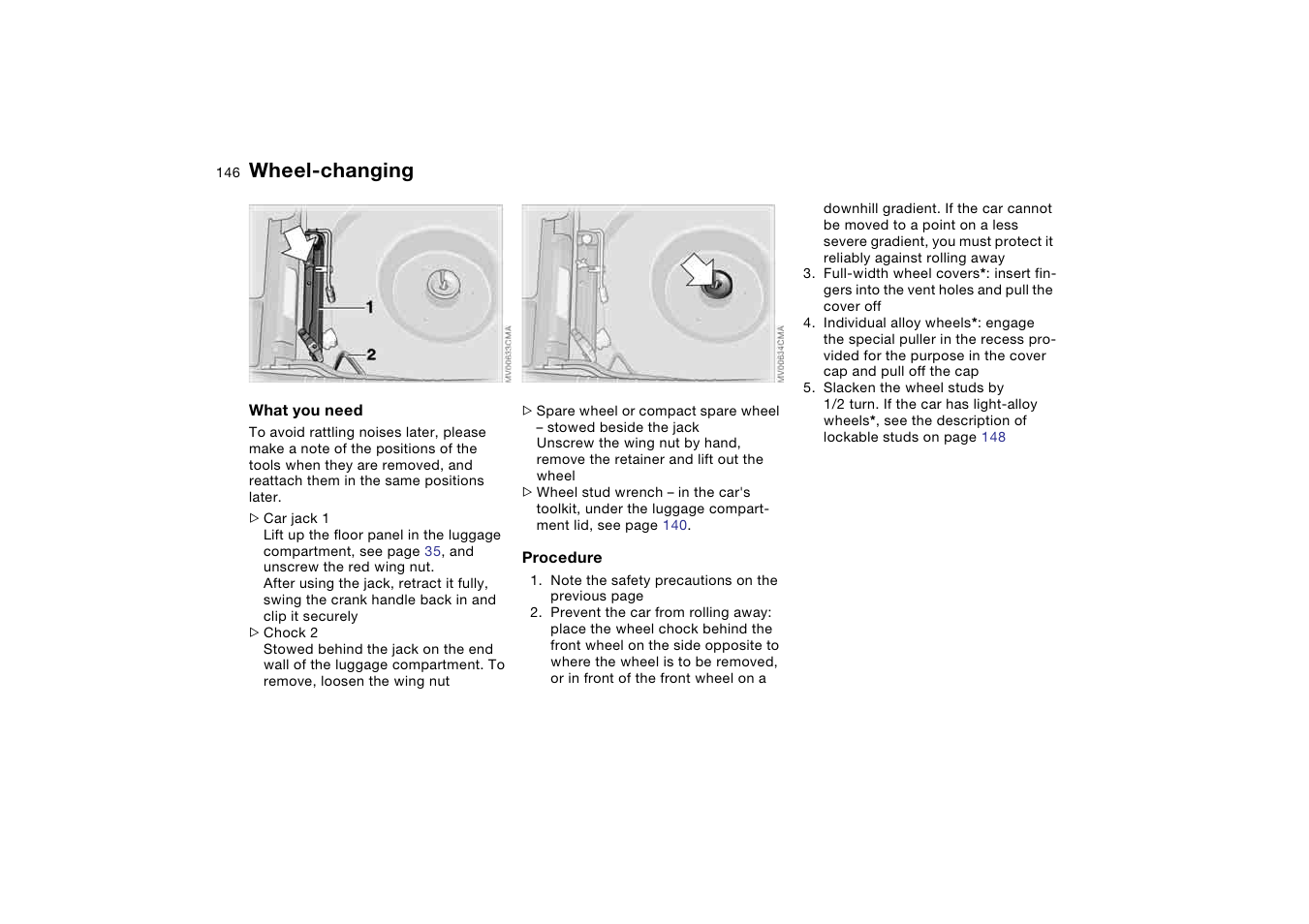 Wheel-changing | BMW AG User Manual | Page 146 / 186