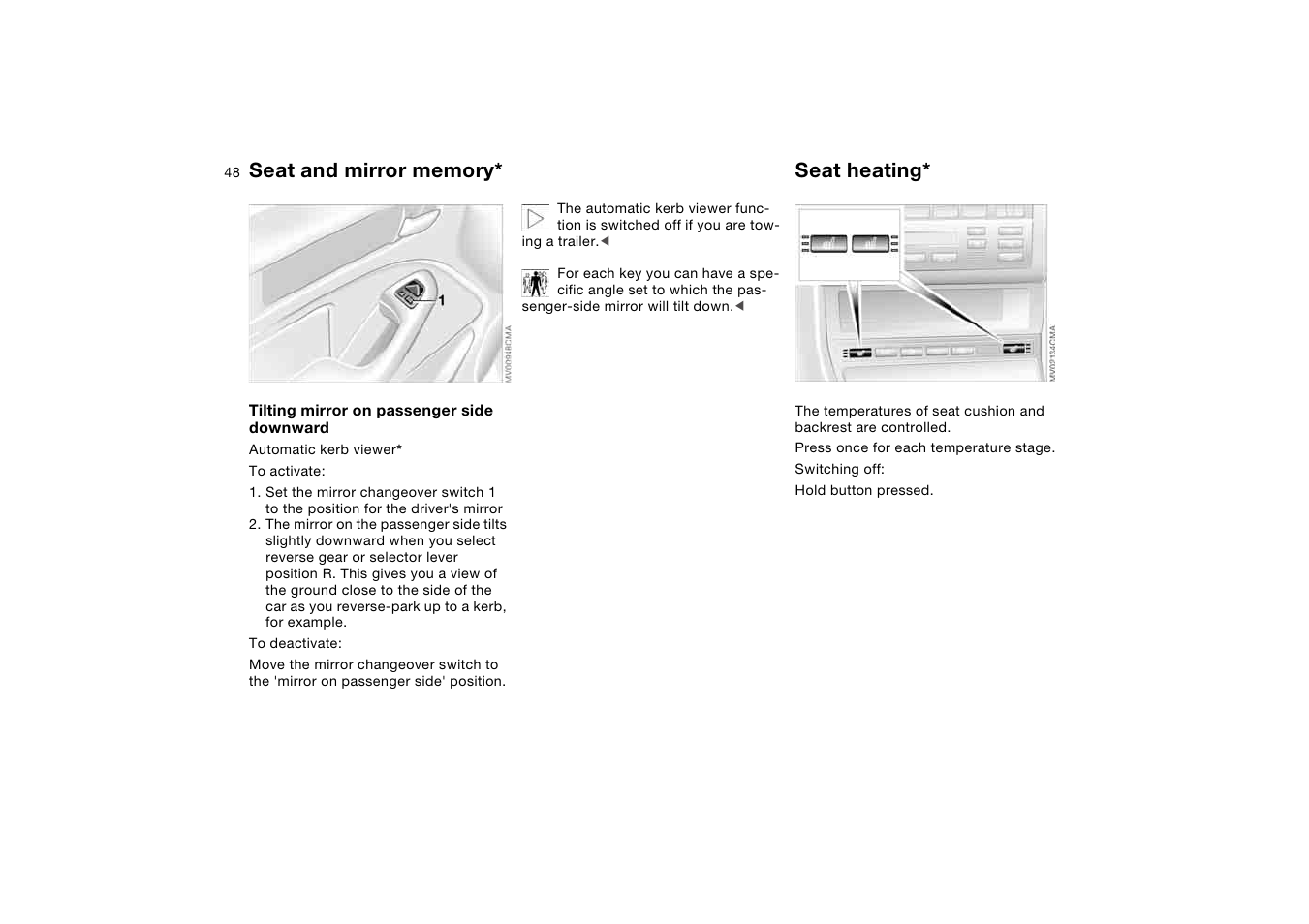 Seat heating | BMW AG User Manual | Page 48 / 186