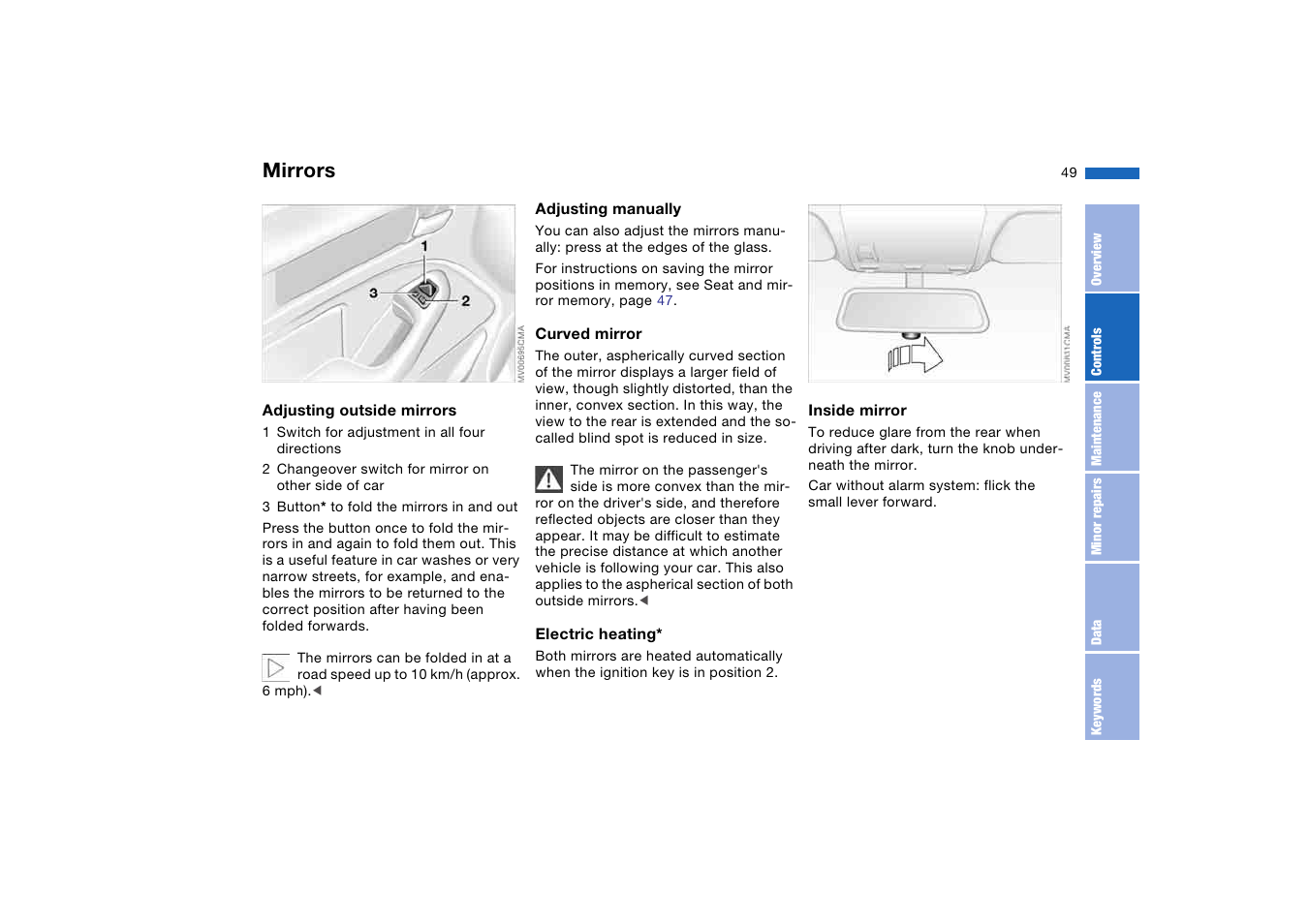 Mirrors | BMW AG User Manual | Page 49 / 186