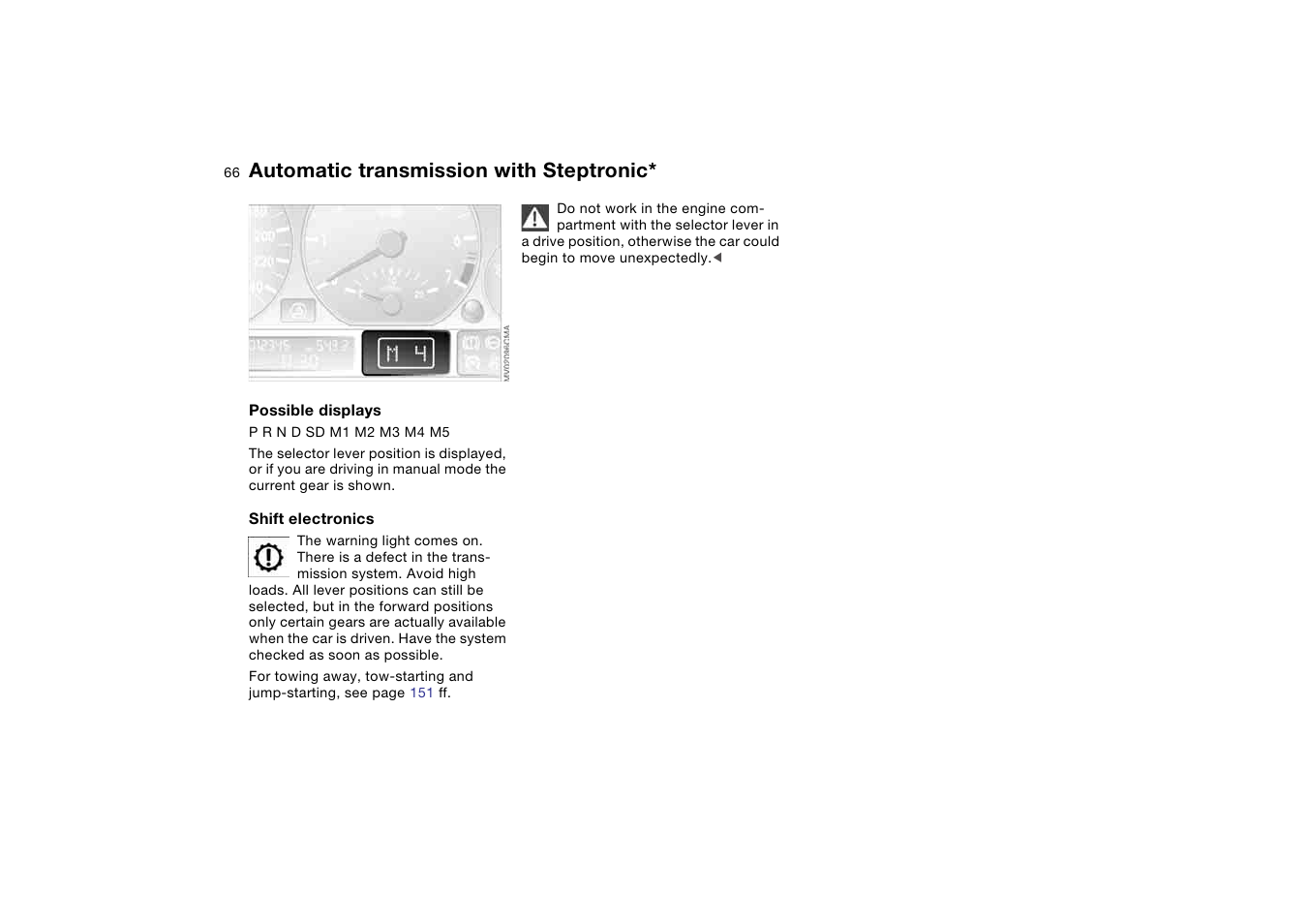 Automatic transmission with steptronic | BMW AG User Manual | Page 66 / 186