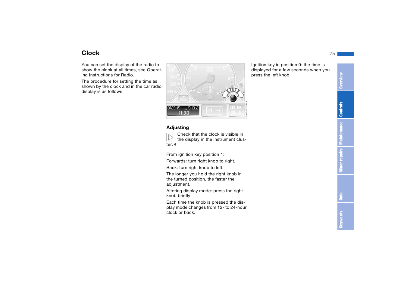 Clock | BMW AG User Manual | Page 75 / 186