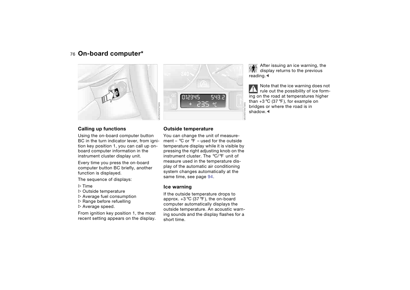 On-board computer | BMW AG User Manual | Page 76 / 186