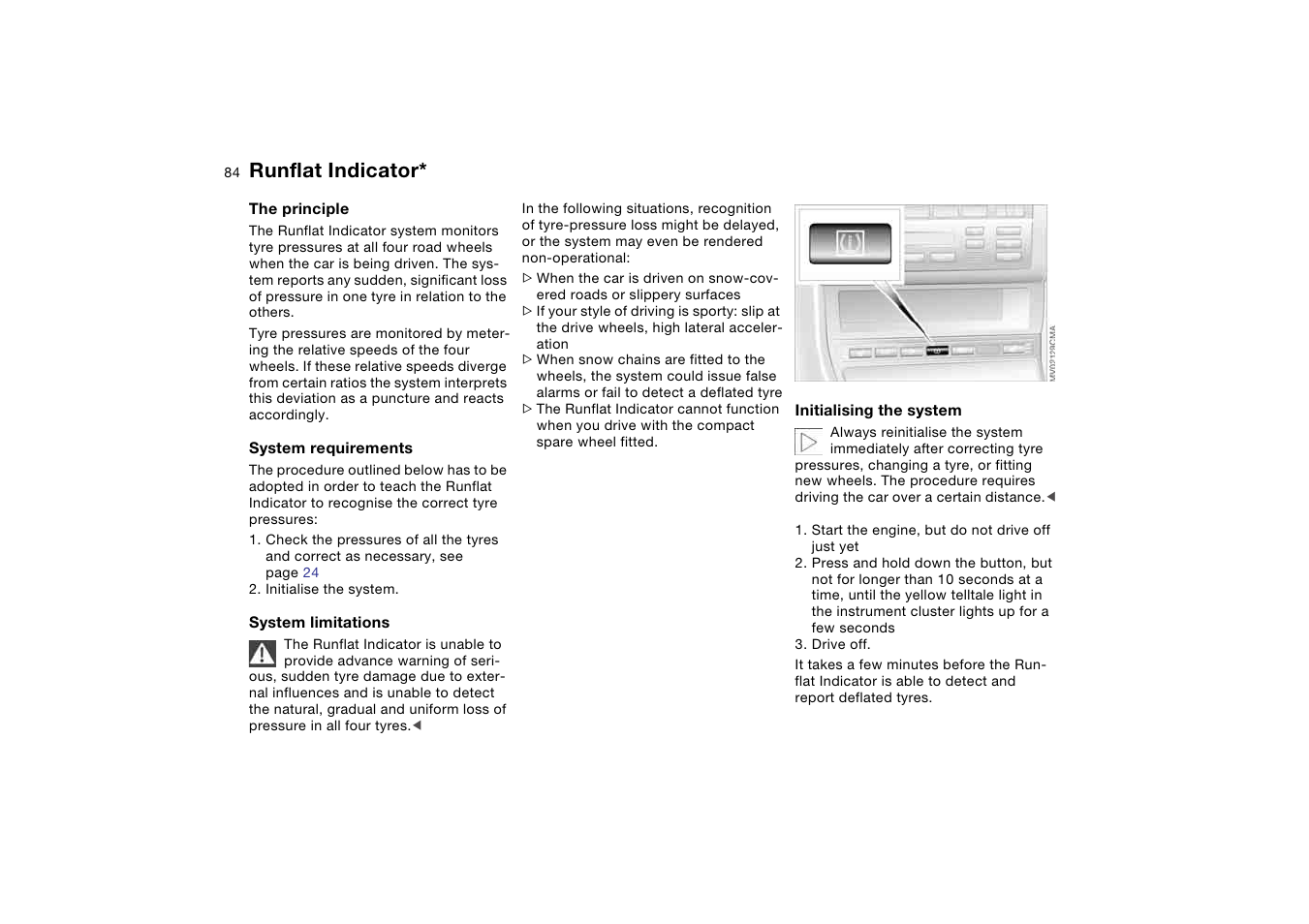 Runflat indicator | BMW AG User Manual | Page 84 / 186