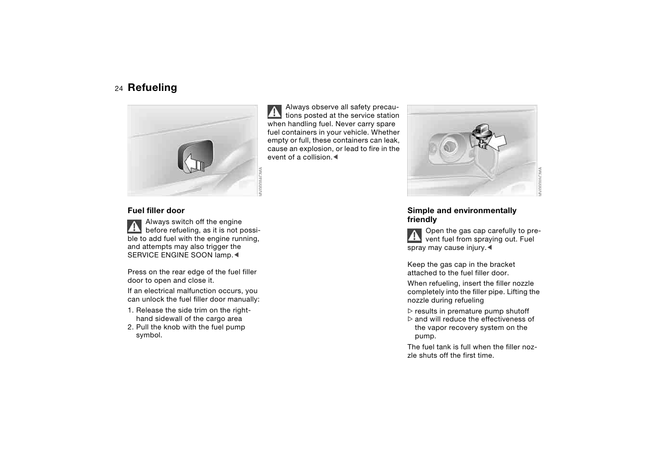 Refueling | BMW 325XI User Manual | Page 24 / 178