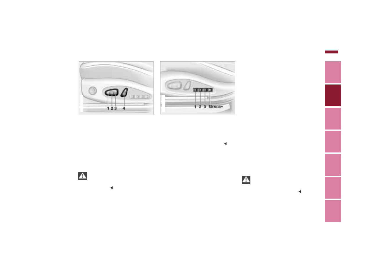 Seat and mirror memory, Power seat | BMW 01 41 0 155 307 User Manual | Page 49 / 203