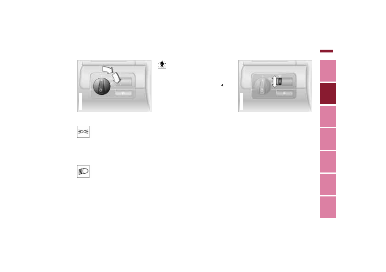 Side lamps/low beams, Instrument lighting, Side lamps/low beams instrument lighting | BMW 01 41 0 155 307 User Manual | Page 87 / 203