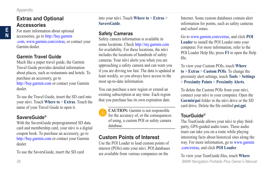 Extras and optional accessories, Loader: see | BMW Navigation Portable Plus User Manual | Page 32 / 40