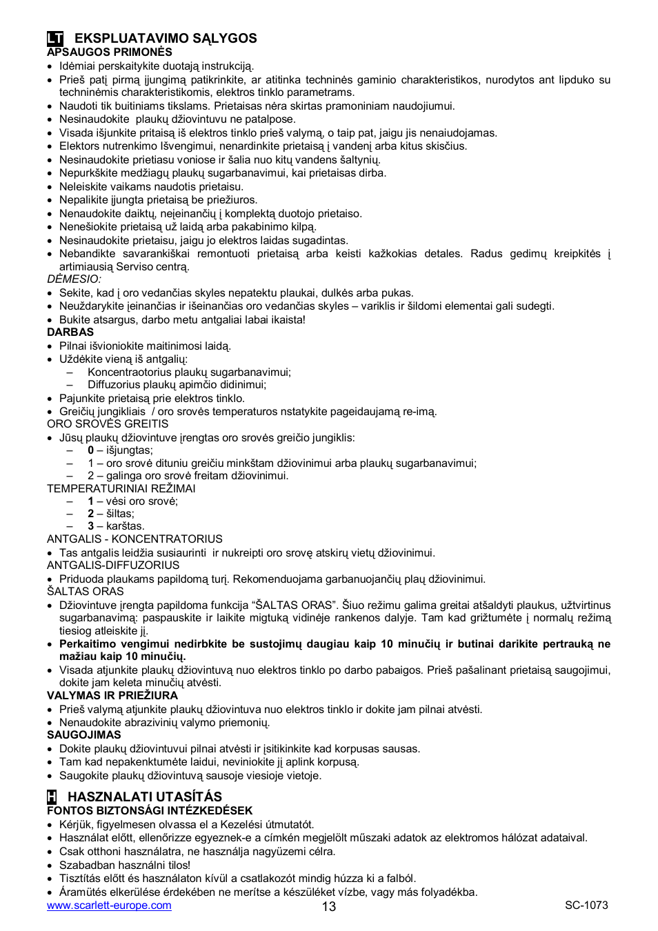 Scarlett SC-1073 User Manual | Page 13 / 17