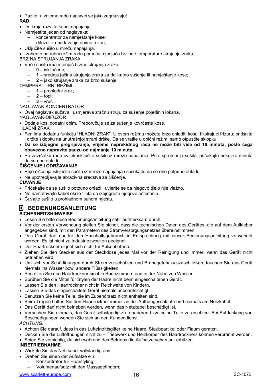 Scarlett SC-1073 User Manual | Page 16 / 17