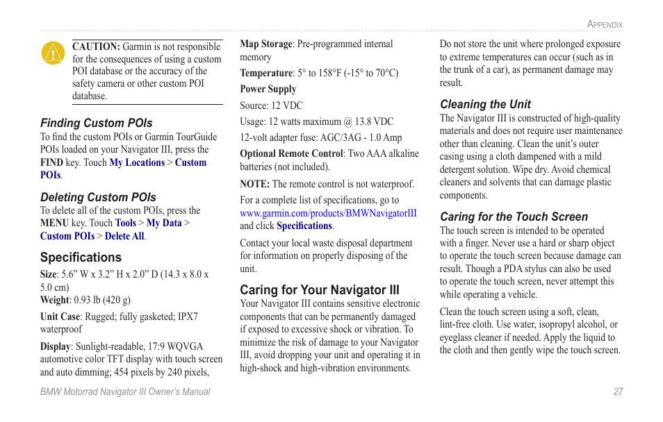 BMW III User Manual | Page 30 / 34