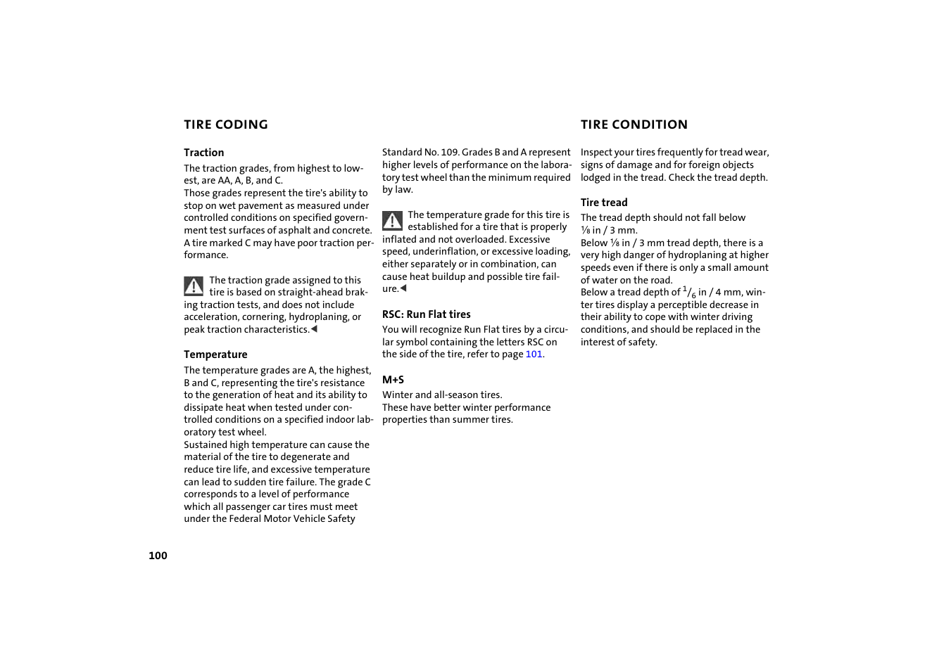 Tire condition | BMW 2004 Mini Convertible Cooper User Manual | Page 102 / 165