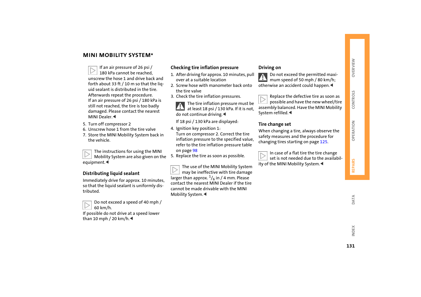 BMW 2004 Mini Convertible Cooper User Manual | Page 133 / 165