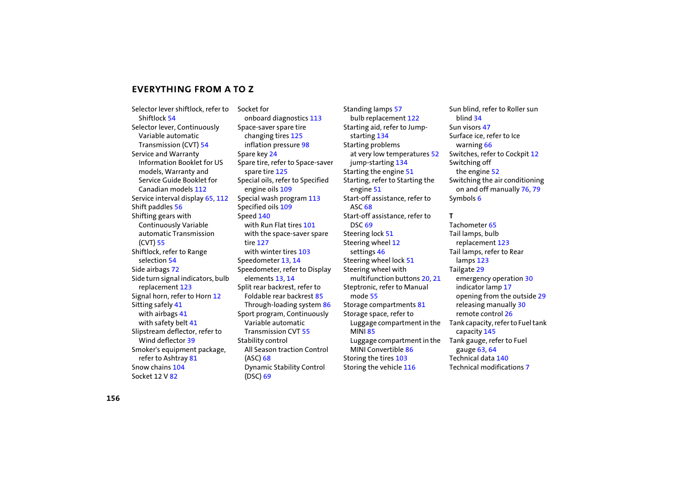 BMW 2004 Mini Convertible Cooper User Manual | Page 158 / 165