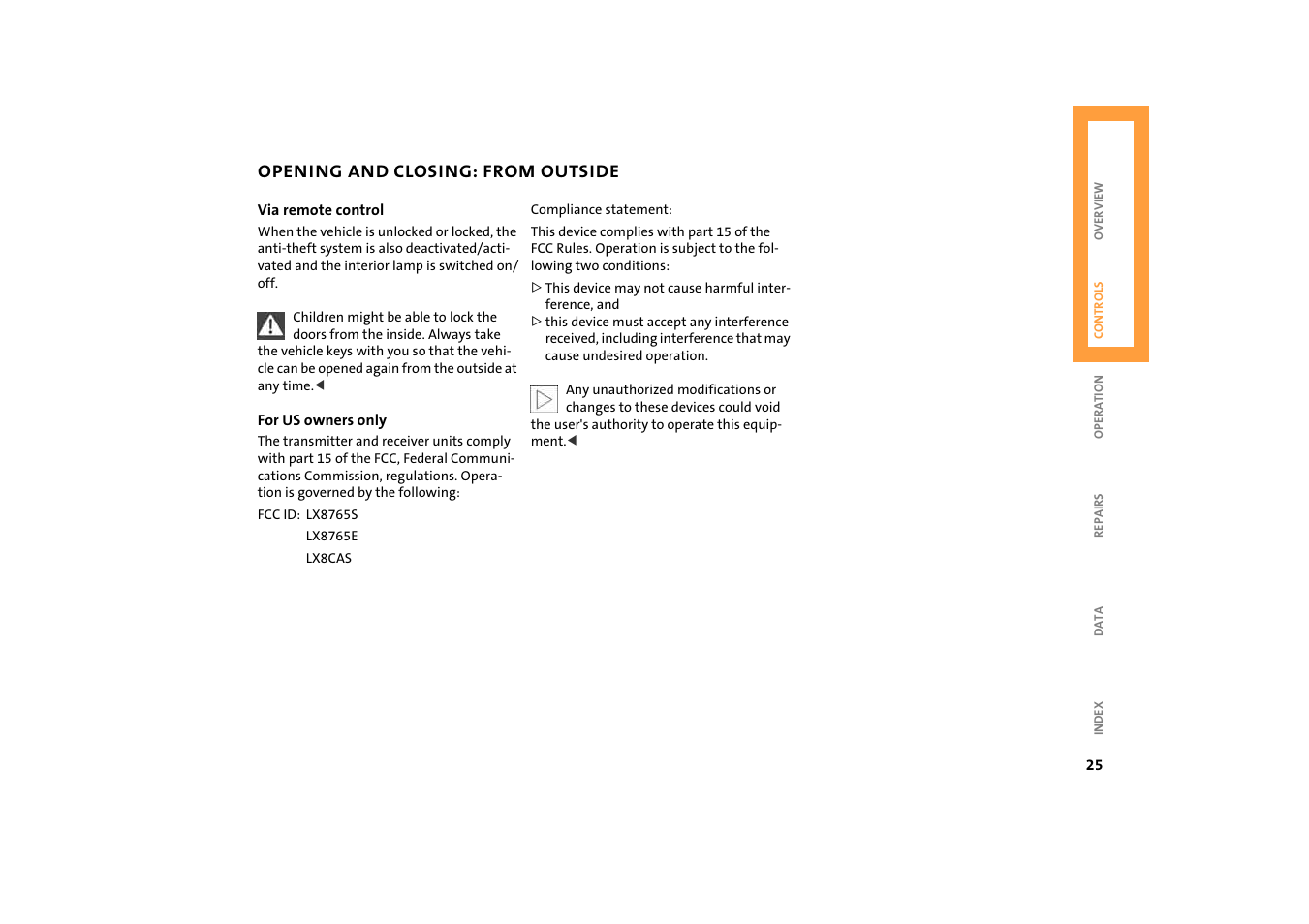 Opening and closing: from outside | BMW 2004 Mini Convertible Cooper User Manual | Page 27 / 165