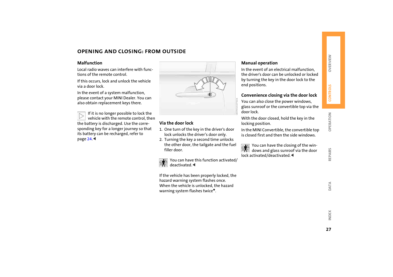 BMW 2004 Mini Convertible Cooper User Manual | Page 29 / 165