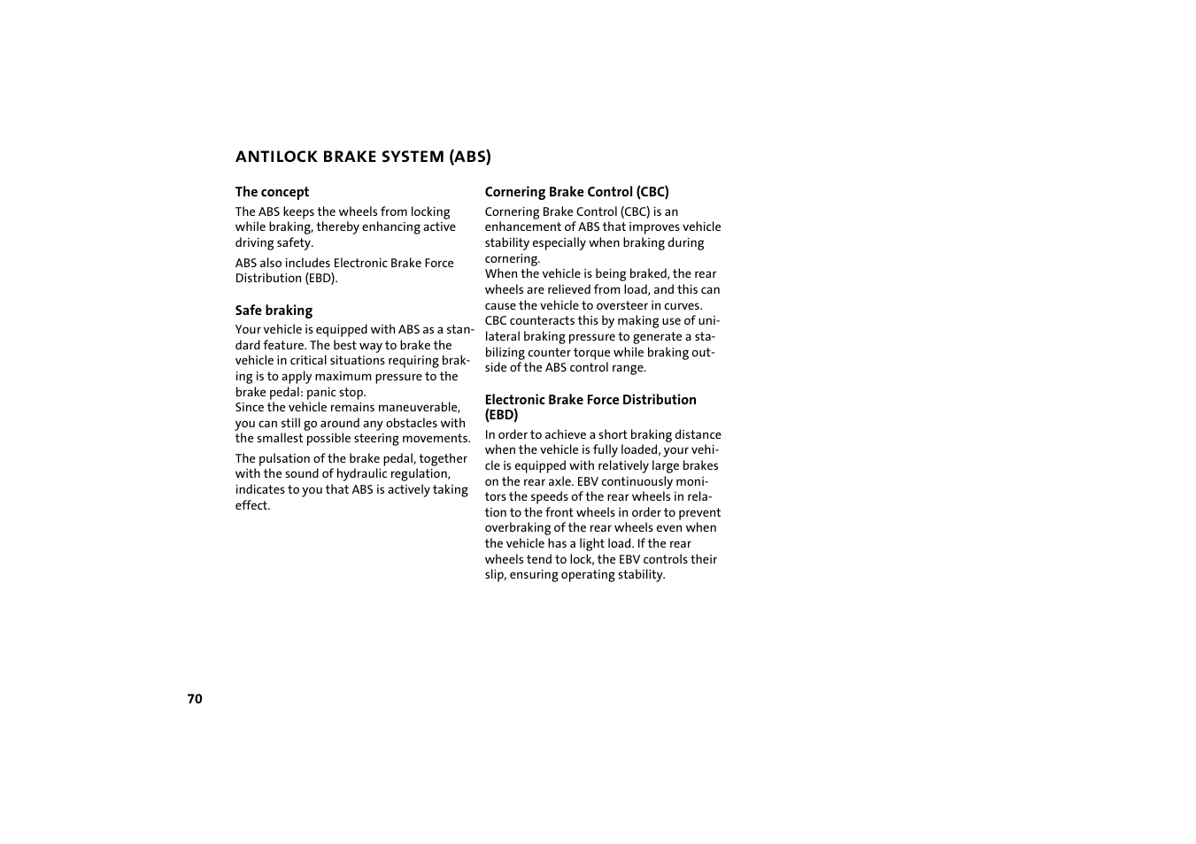 Antilock brake system (abs) | BMW 2004 Mini Convertible Cooper User Manual | Page 72 / 165