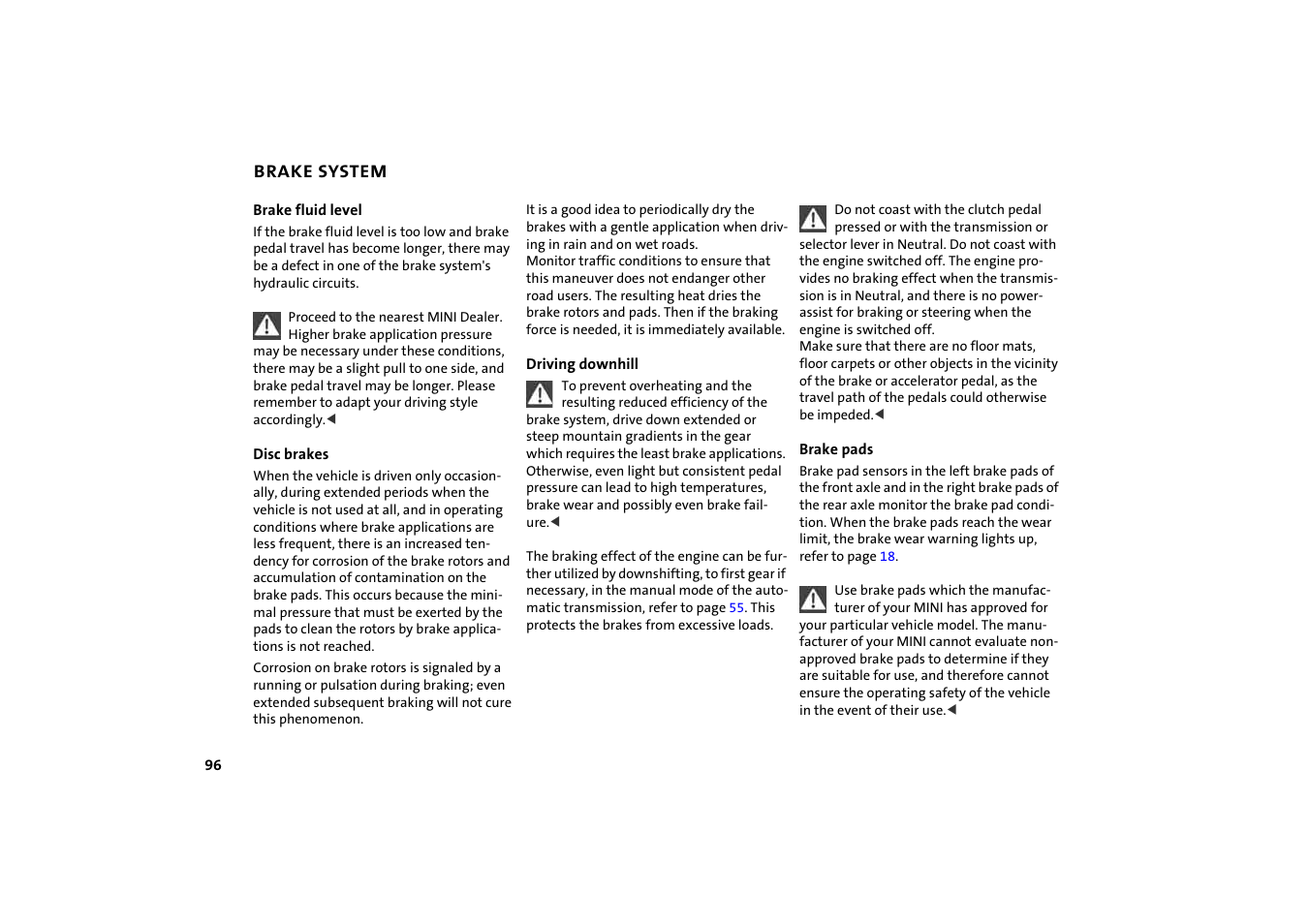 Brake system | BMW 2004 Mini Convertible Cooper User Manual | Page 98 / 165