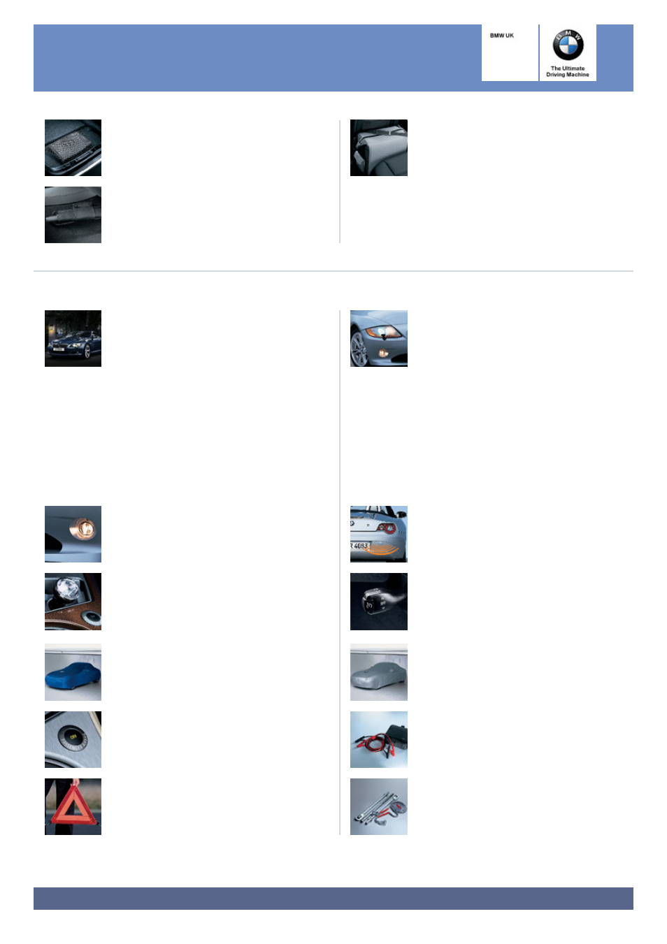 The bmw z4 2.0i roadster, Accessories - versatility, Accessories - safety and security | BMW Z4 Roadster 2.0i Sport User Manual | Page 12 / 15