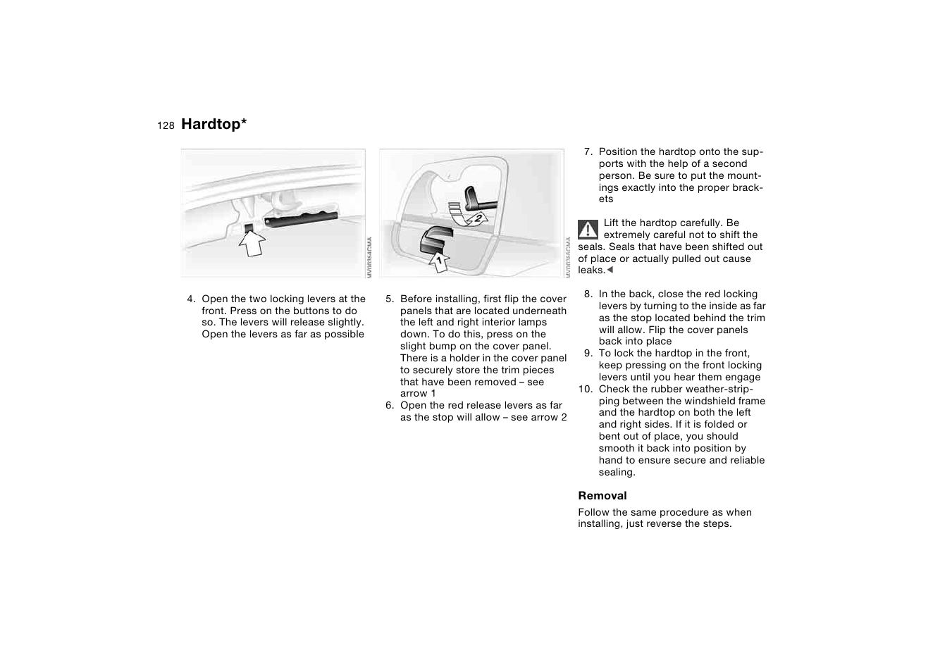 Hardtop | BMW 330CI User Manual | Page 128 / 186