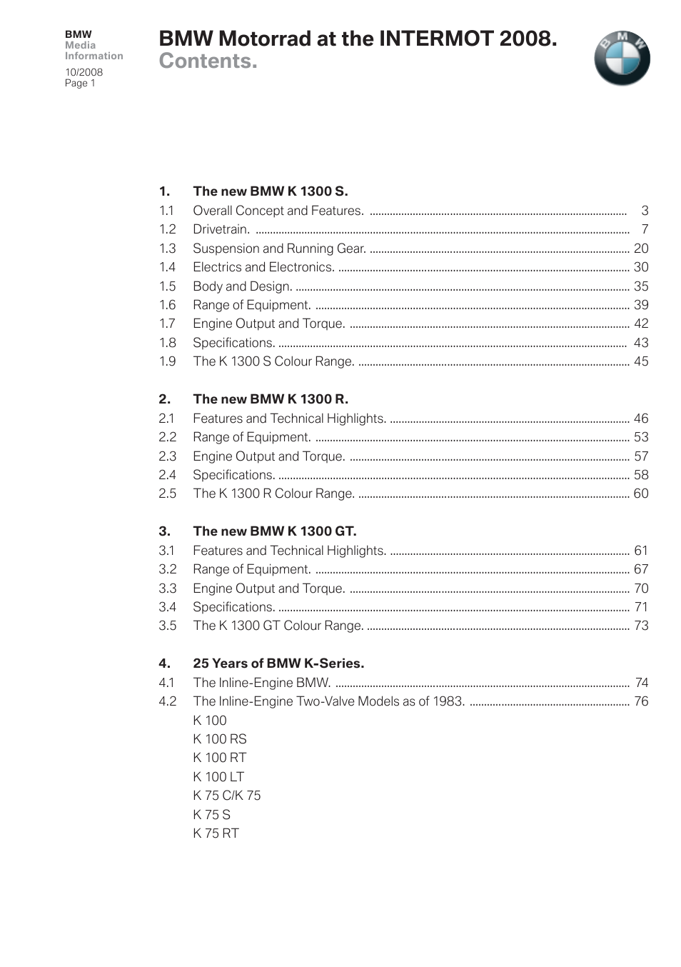 BMW K 1300 GT User Manual | 85 pages