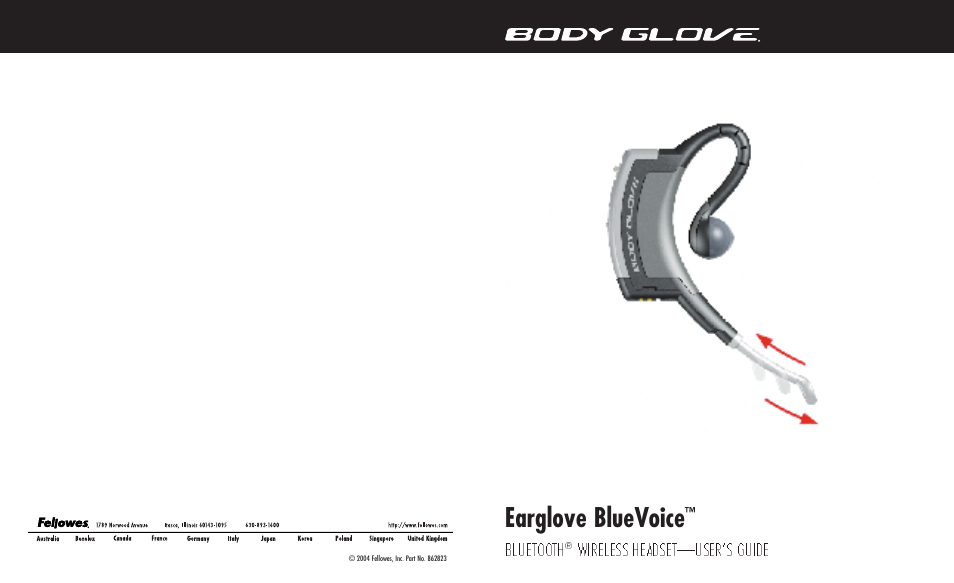 BodyGlove Earglove BlueVoice User Manual | 6 pages