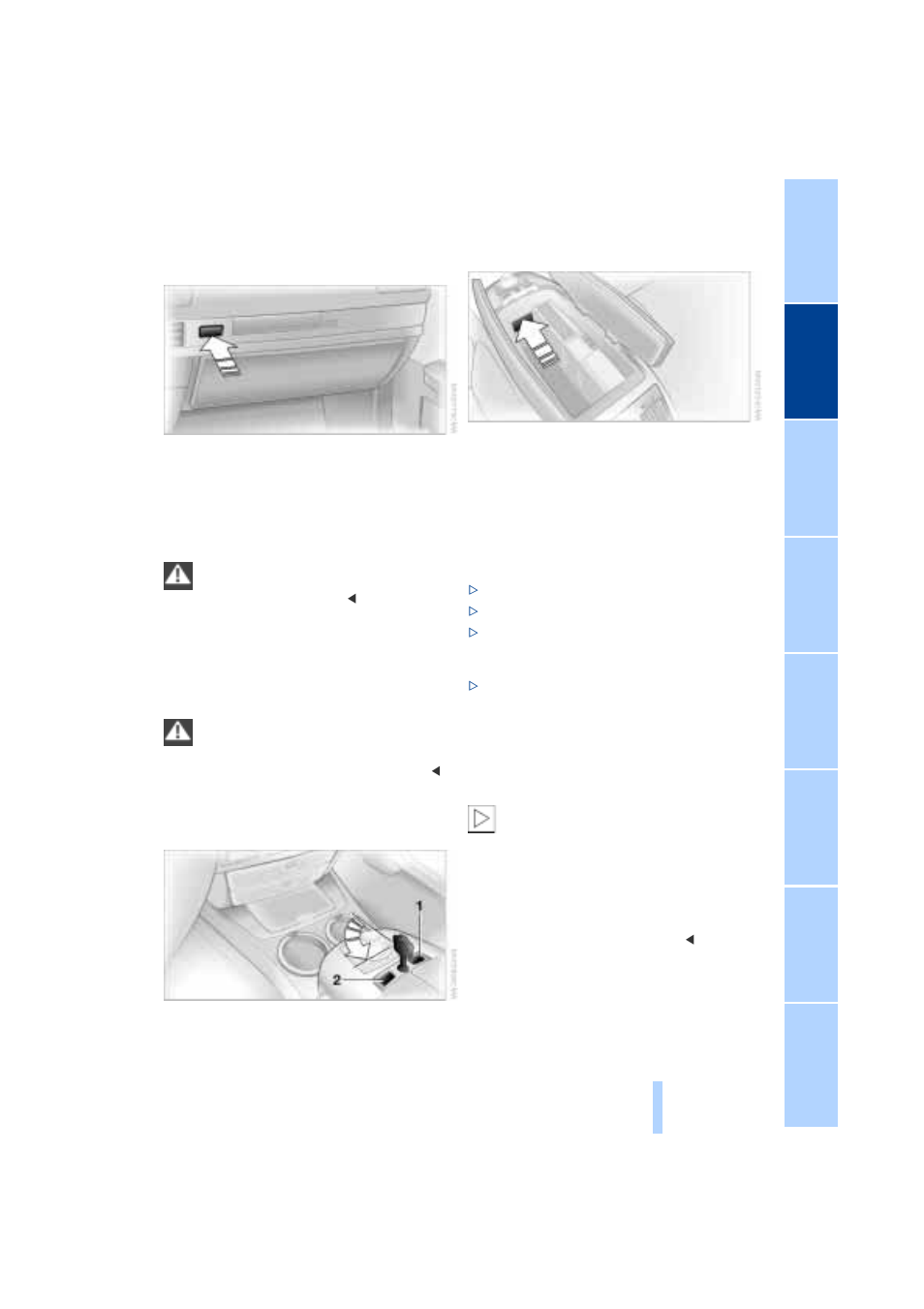 Glove compartment, Storage compartments | BMW 745I User Manual | Page 119 / 229