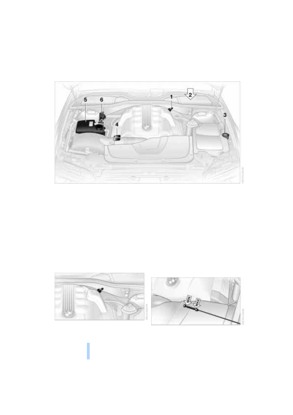 Engine compartment, Engine oil, Under the hood | BMW 745I User Manual | Page 192 / 229