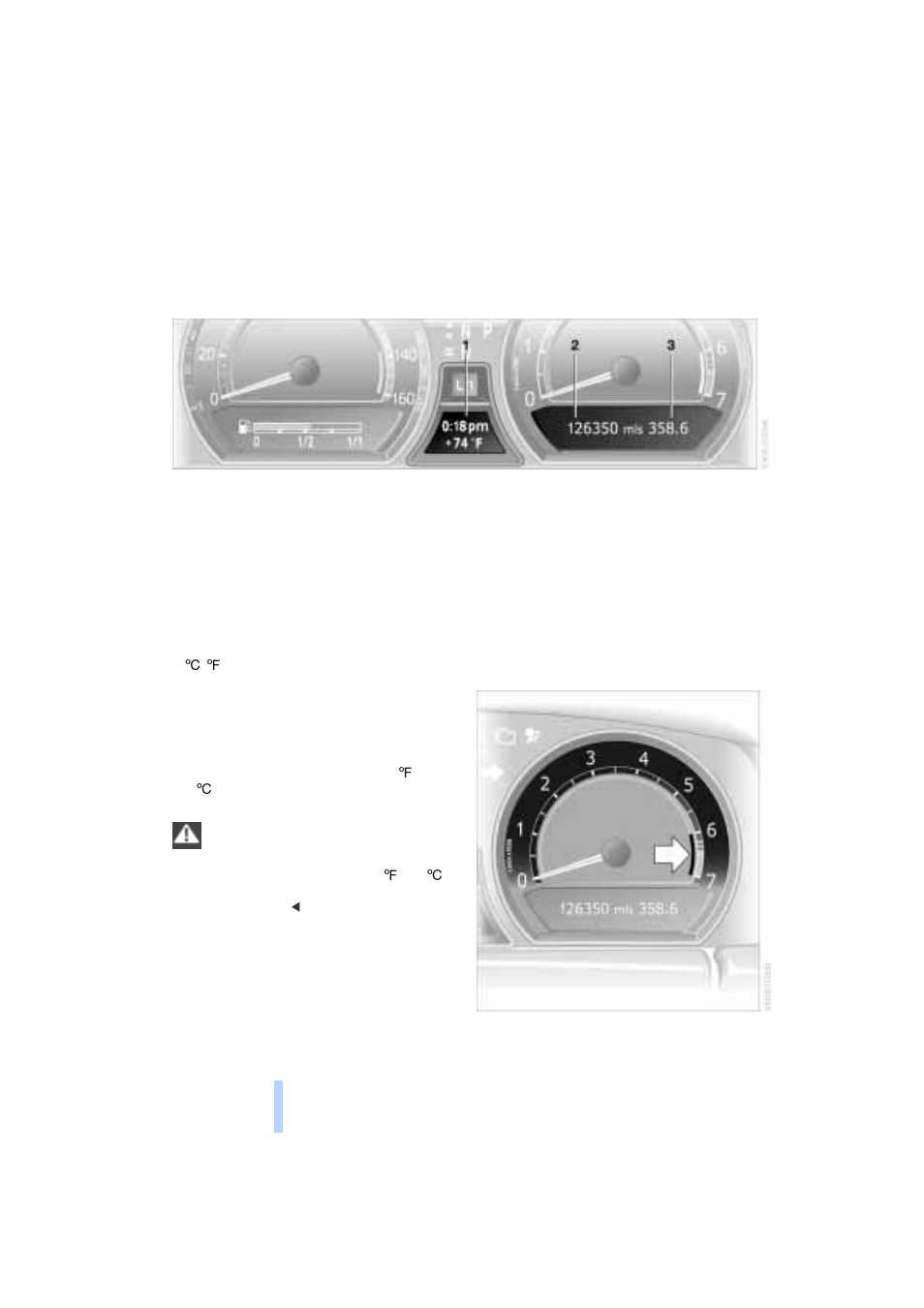 Everything under control, Odometer, outside temperature display, clock, Tachometer | Odometer to zero | BMW 745I User Manual | Page 84 / 229