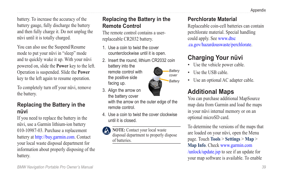 Charging your nüvi, Additional maps | BMW Navigation Portable Pro User Manual | Page 45 / 56