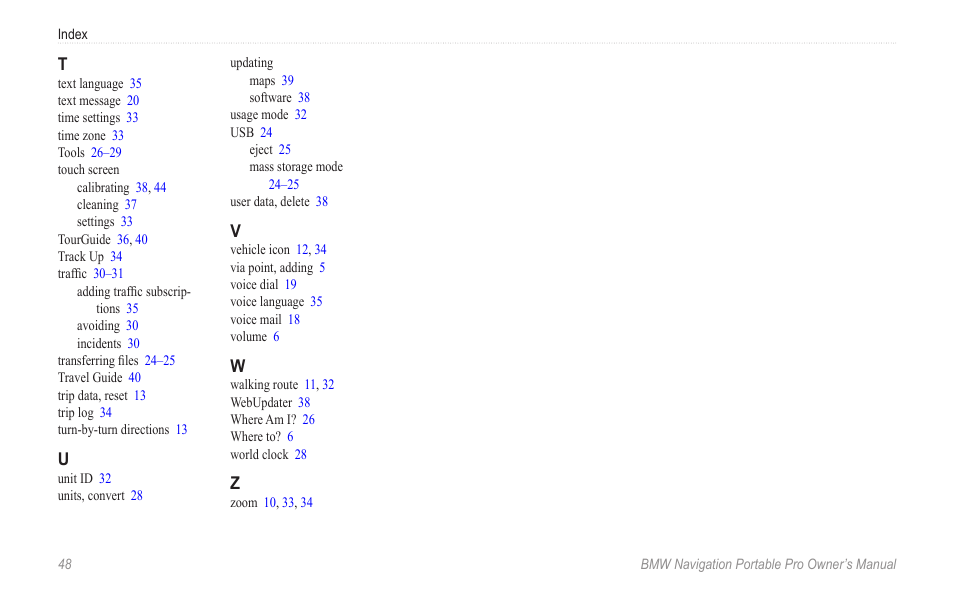 BMW Navigation Portable Pro User Manual | Page 54 / 56