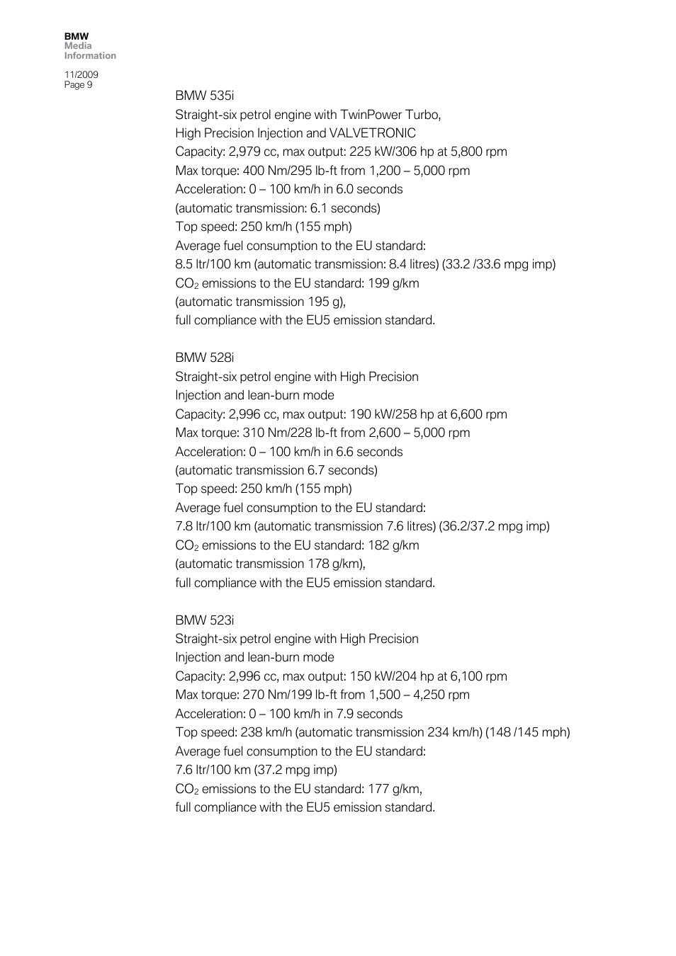 BMW 5 User Manual | Page 9 / 80