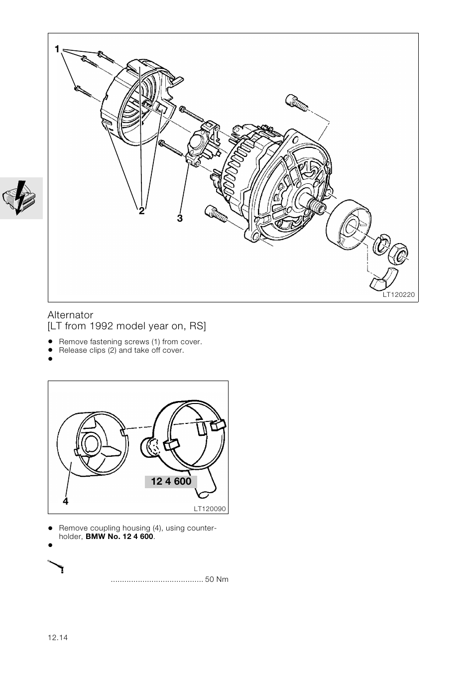 Alternator [lt from 1992 model year on, rs | BMW K 1100 LT/RS User Manual | Page 100 / 364