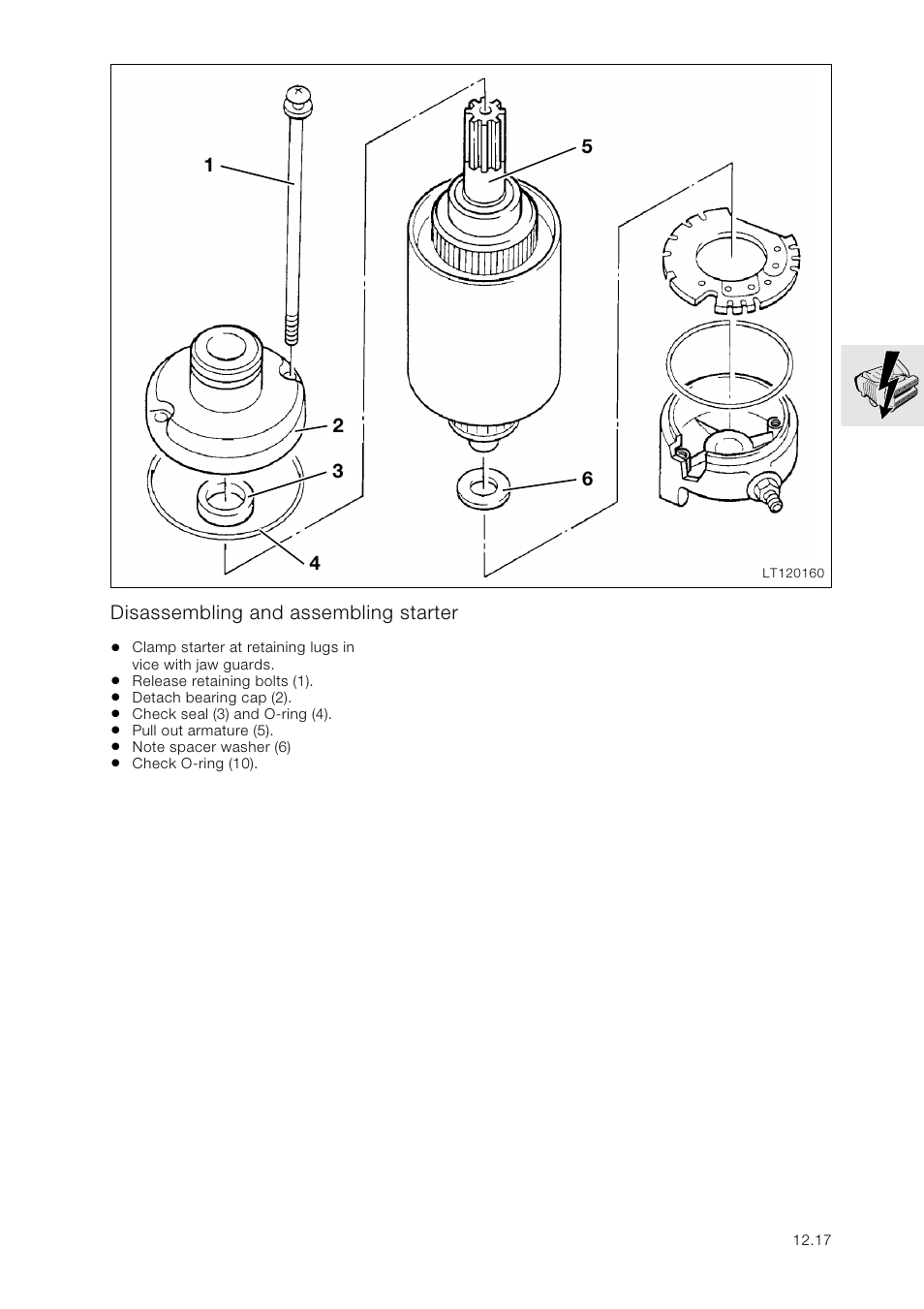 Disassembling and assembling starter | BMW K 1100 LT/RS User Manual | Page 103 / 364