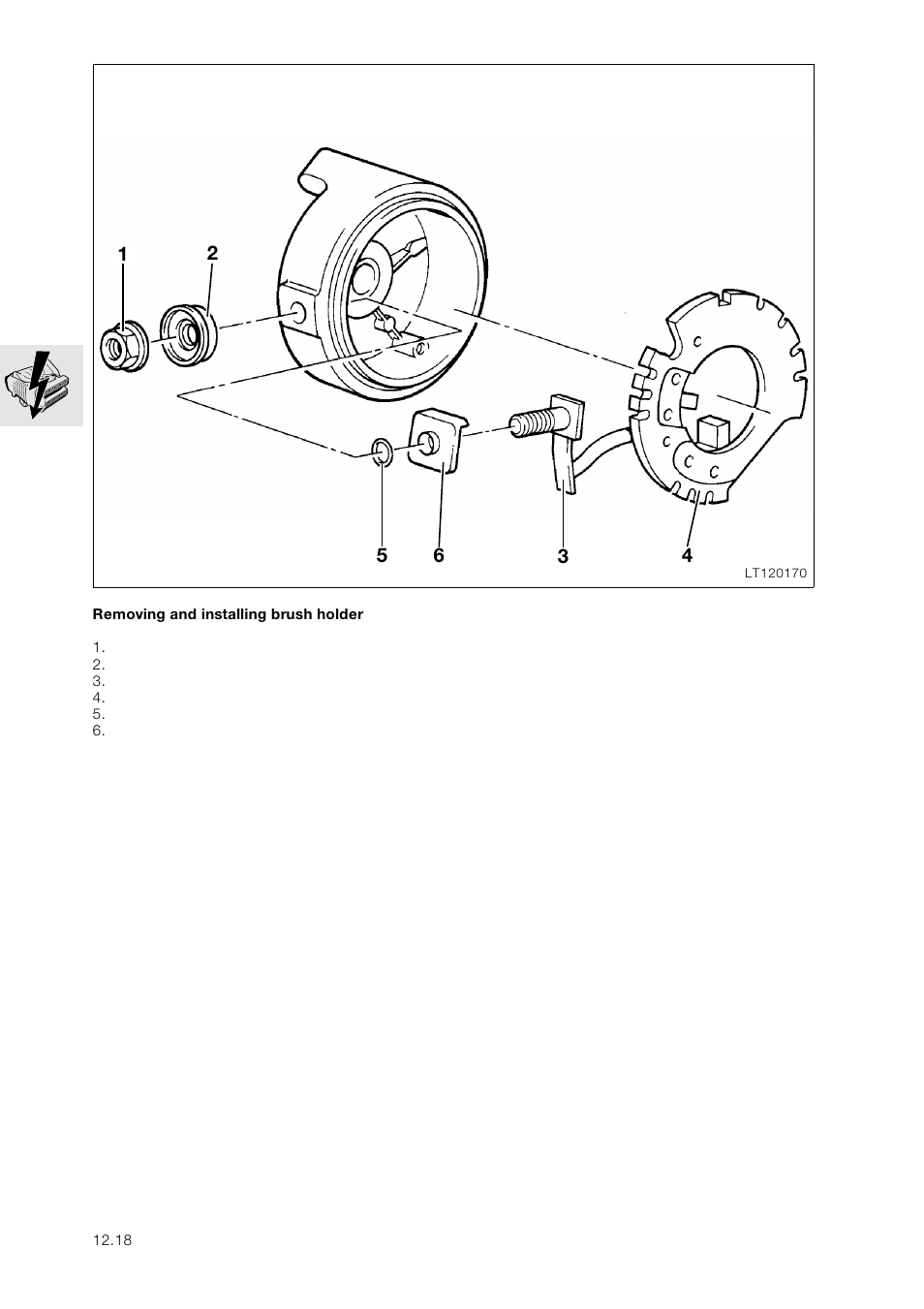 Removing and installing brush holder | BMW K 1100 LT/RS User Manual | Page 104 / 364