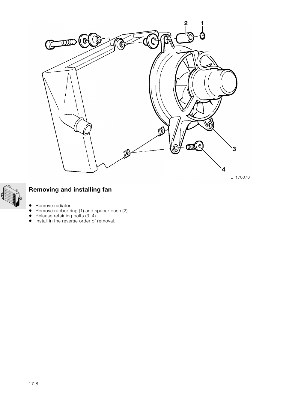 Removing and installing fan | BMW K 1100 LT/RS User Manual | Page 150 / 364