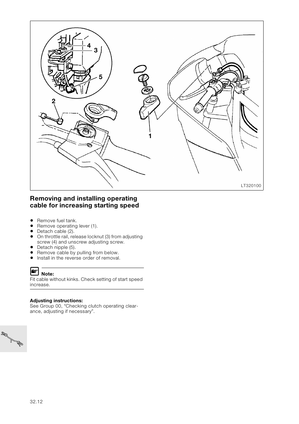 Removing and installing operating cable for increa | BMW K 1100 LT/RS User Manual | Page 234 / 364