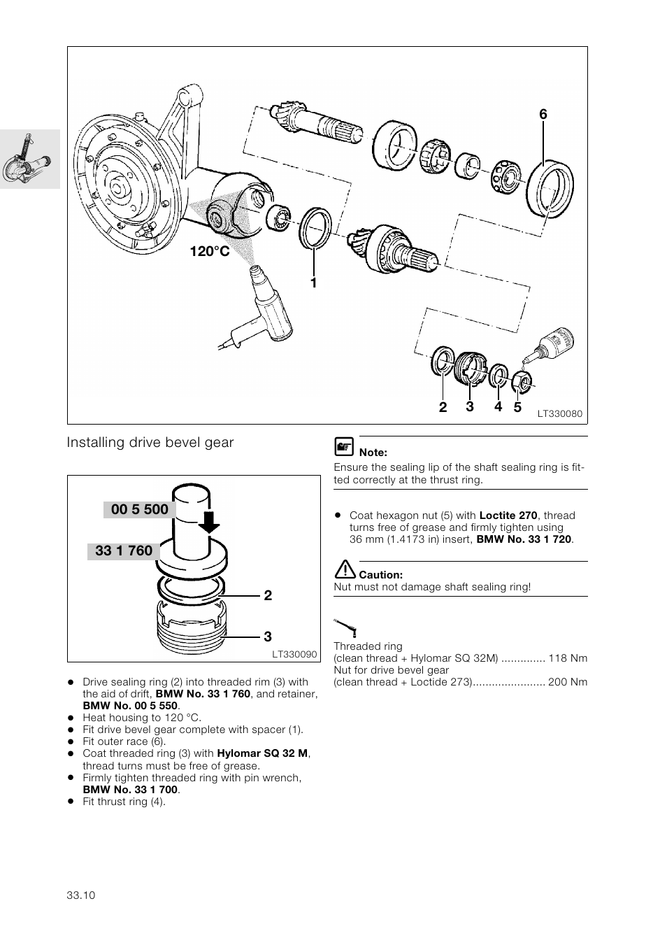 Installing drive bevel gear | BMW K 1100 LT/RS User Manual | Page 246 / 364