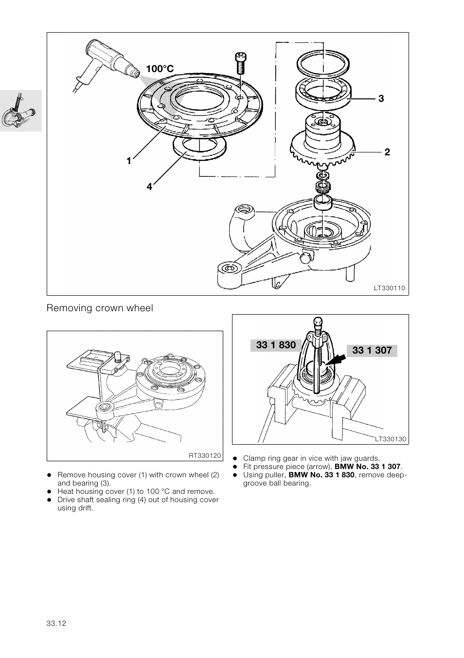 Removing crown wheel | BMW K 1100 LT/RS User Manual | Page 248 / 364