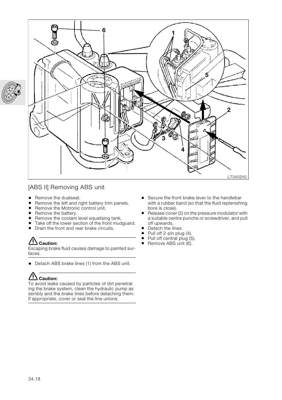 Abs ii] removing abs unit | BMW K 1100 LT/RS User Manual | Page 276 / 364