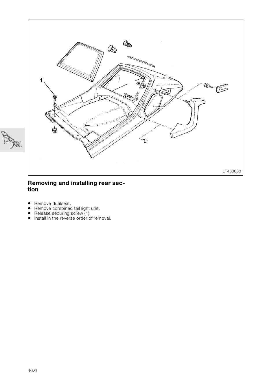 Removing and installing rear section | BMW K 1100 LT/RS User Manual | Page 308 / 364