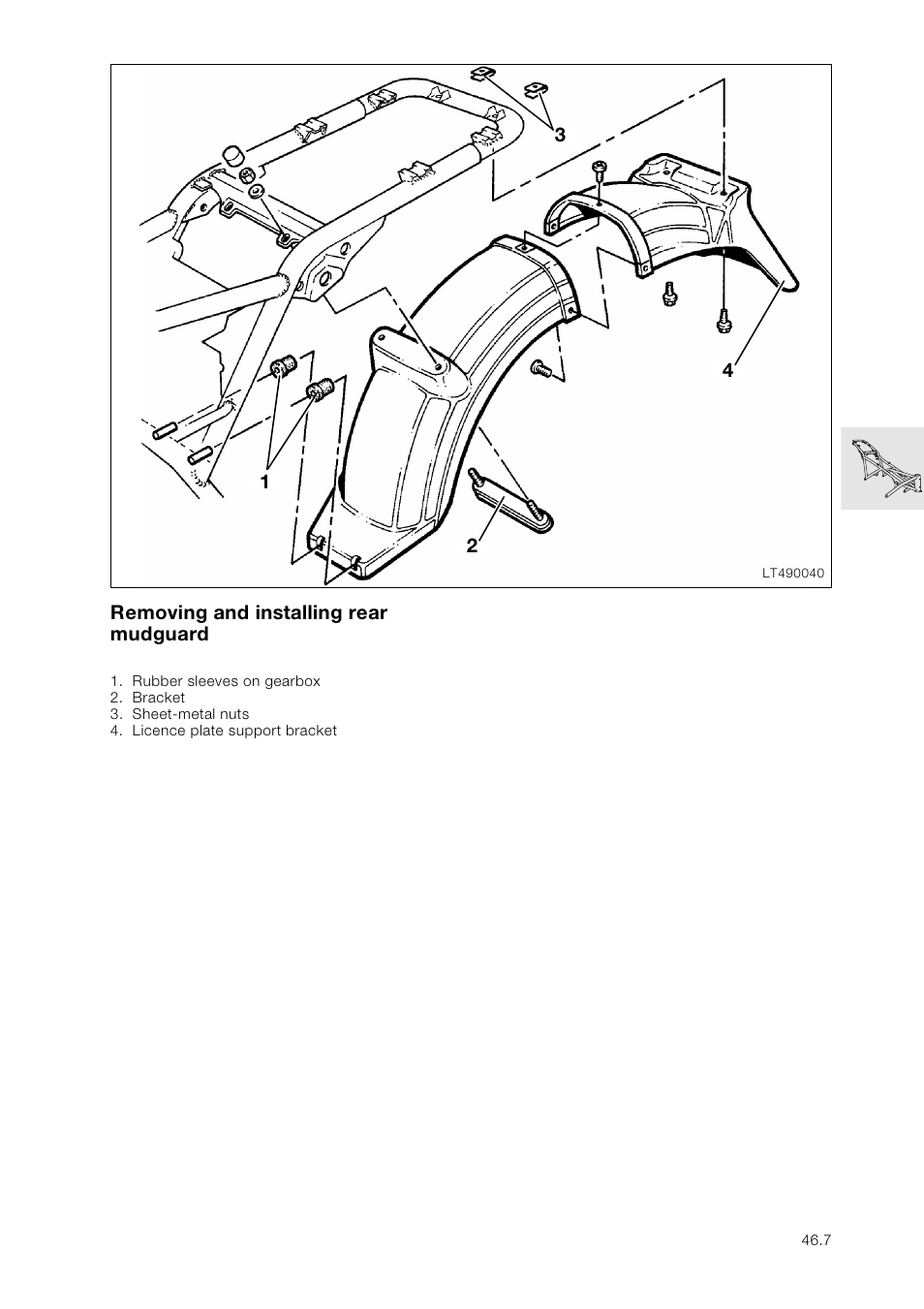 Removing and installing rear mudguard, Removing and installing rear mudguard | BMW K 1100 LT/RS User Manual | Page 309 / 364