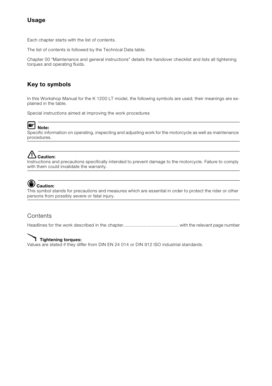 BMW K 1100 LT/RS User Manual | Page 4 / 364