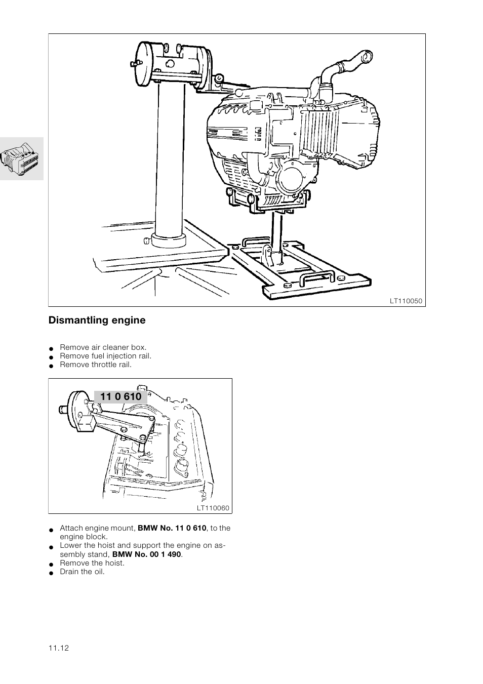 Dismantling engine | BMW K 1100 LT/RS User Manual | Page 46 / 364