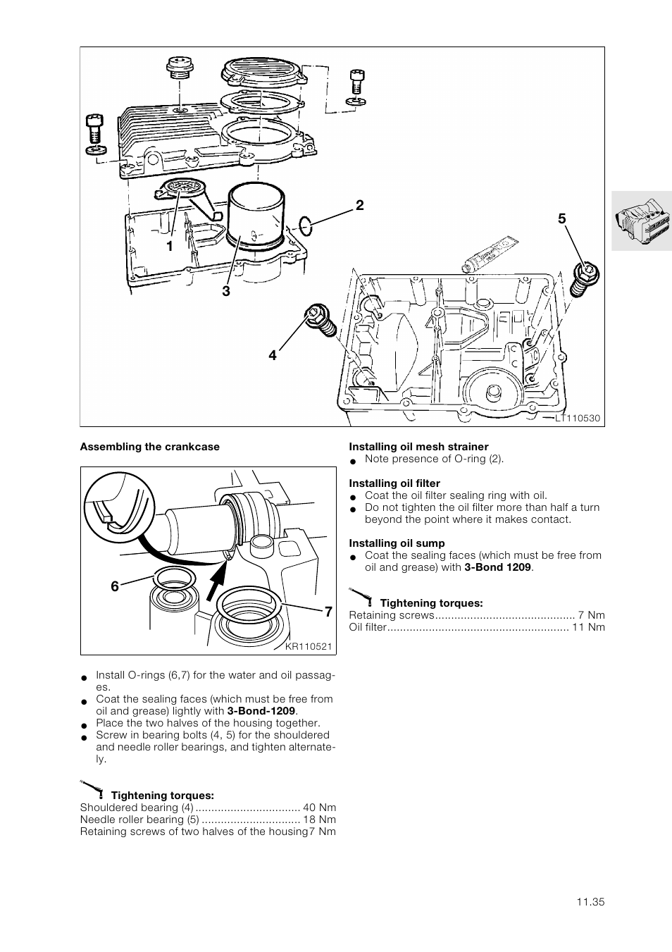 Assembling the crankcase, Installing oil mesh strainer, Installing oil filter | Installing oil sump | BMW K 1100 LT/RS User Manual | Page 69 / 364