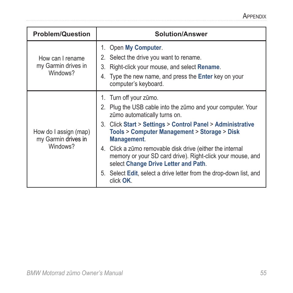 BMW zumo Motorrad zmo User Manual | Page 61 / 65