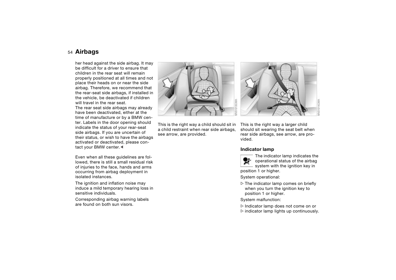 Airbags | BMW 330XI User Manual | Page 54 / 166