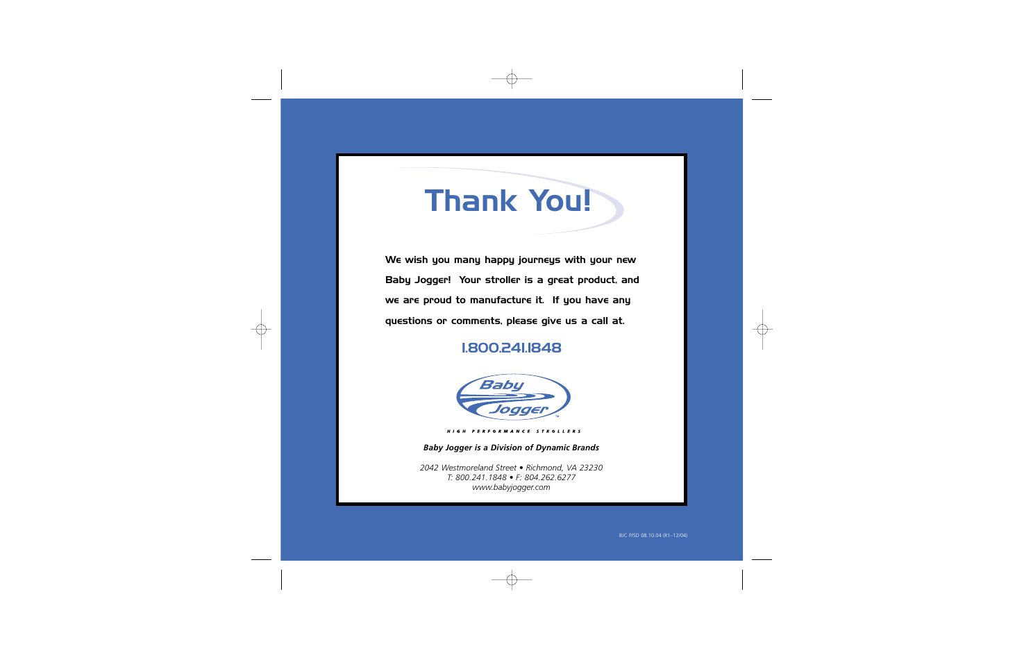 Baby Jogger Double Jogging User Manual | Page 9 / 9